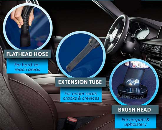 ThisWorx Car Vacuum Detailing Accessories: Hose, Extension Tub and Brush